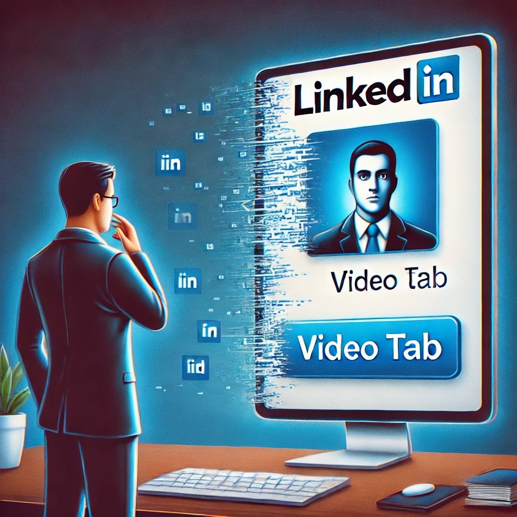 DALL·E 2025-03-16 15.10.19 - A professional digital illustration depicting LinkedIn removing its video tab. The image features a LinkedIn user interface where the video tab is fad